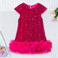 thumbnail image 2 of UYYX Toddler Girl Christmas Dress Toddler Tutu Dress Toddler Girls Sequin Dress A-Line Sparkly Sleeveless Wedding Gown Party Dresses For Girls 5-6 Years, 2 of 7
