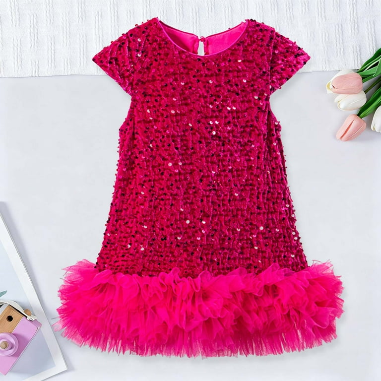 open lace back dress Pink 1950s Christmas Furry Strapless Sequined Mesh Dress main image 1