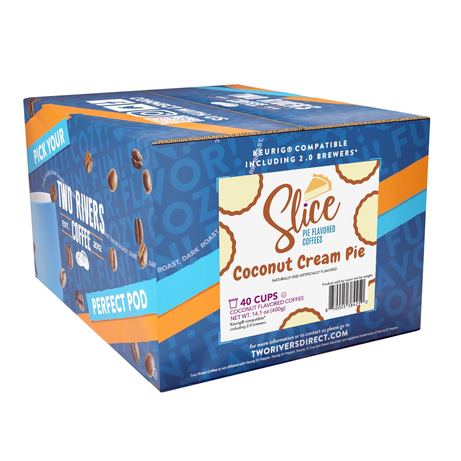 Slice Coffee Coconut Cream Flavored Coffee Pods for Keurig tea pods Brewers, 40 Count