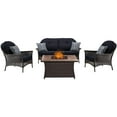 thumbnail image 5 of Hanover San Marino 4-Piece Woven Fire Pit Set with Faux-Stone Tile Top, 5 of 10