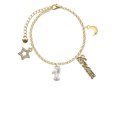 thumbnail image 2 of Delight Jewelry Silvertone Bunny Face Goldtone Dream Big Charm Bracelet, 7.5+2" Extender, 2 of 4