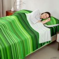 thumbnail image 4 of Castle Fairy Geometric Gradient Horizontal Stripe King Sheets 4pcs,Abstract Neon Thin Line Bedding,Lime Forest Green,1 Flat Sheet, 1 Fitted Sheet and 2 Pillowcases, 4 of 7