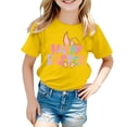 thumbnail image 3 of MIASHUI T-Shirt à Manches Courtes pour Garçons et Filles, Imprimés Graphiques Mignons, Col Rond, Jaune, 10-11 Ans, 3 of 4
