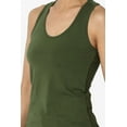 thumbnail image 5 of TheMogan Women's Basic Scoop Neck Racerback Stretch Cotton Tank Top Sleeveless Sporty Tee Army Green S, 5 of 7