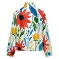 thumbnail image 6 of Jackets for Women Winter Coat Jackets Flannel Stand Collar Jacket(Vibrant Floral Summer Painted Design,Size:S-4XL), 6 of 7