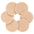 thumbnail image 2 of Haosy Set of 6 Drink Woven Coaster with Holder Heat Resistant Non-Slip Bar Coasters 4 Inches Light Orange and White Striped, 2 of 7