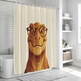 thumbnail image 6 of Brown Dinosaurs Shower Curtain, Waterproof Shower Curtains for Bathroom, Funny Animals Modern Art Washable Fabric Bathtub Curtain Set Bath Decor with 12 Hooks Standard 72"x72", 6 of 8