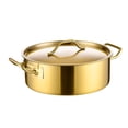 thumbnail image 4 of Olla de sopa de un solo fondo, cocina de inducción de acero inoxidable, olla de pato mandarín universal, olla caliente dorada espesa de gran capacidad, 4 of 6