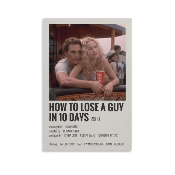 Room Aesthetic Poster Classic Movie How to Lose A Guy in 10 Days Movie Posters Cool Artwork Wall Art Home Decor Gift Ideas Canvas Art Poster And Wall Art