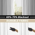 thumbnail image 3 of DriftAway Lily White Pinch Pleated Voile Sheer Blackout Curtain Liner Embroidered with Pom Pom 2 Panels Lined Grommet Curtain for Kids Nursery Room 84"L x 52"W Blackout Off White, 3 of 5