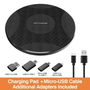 Wireless Charger for iPhone, Portable Charger for Compatible with iPhone 17 16 15 14 13 12 11 Pro Max/Mini/Plus/XR/X/8, Charging Pad for AirPods 4 3 2 Pro, with Charging Adapter, Black