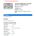 thumbnail image 2 of Low Beam Headlight Bulb - Compatible with 1975 - 1985 Buick Riviera 1976 1977 1978 1979 1980 1981 1982 1983 1984, 2 of 2