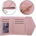 thumbnail image 2 of Cartera pequeña y compacta para mujer con tarjetero con ventana de identificación Mini monedero minimalista para mujer Cartera delgada para mujer y niña con borla (rosa) brillar Electrónica, 2 of 5