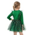 thumbnail image 3 of Kuleyang Little Girls Dresses Tutu Long Sleeve Velvet Tulle Spring Princess Star Sequin Ruffle Holiday Party Birthday Dresses Green 6T(120), 3 of 8