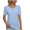 Sky Blue, variant on Women's Summer Plus Size T-Shirts Short Sleeve Round-Neck Loose Regular Casual Tee shirts Loose Fit Tops Clothes - Sky Blue∣2XL