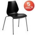 thumbnail image 3 of Flash Furniture 5 Pack HERCULES Series 770 lb. Capacity Black Stack Chair with Lumbar Support and Silver Frame, 3 of 14