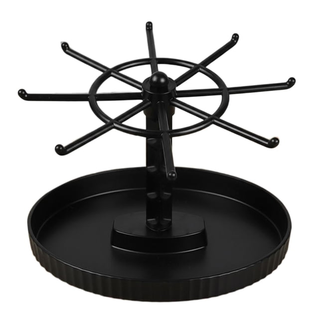 Organizador de joyas, expositor de llaveros, multifuncional, giratorio 360 degree. Nivel 1 Negro