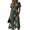 Turquoise, variant on Womens Halloween Midi Dresses Castle Pumpkin Short Sleeve Spooky Sundress Bat Witch Hat V Neck Funny Dresses, S
