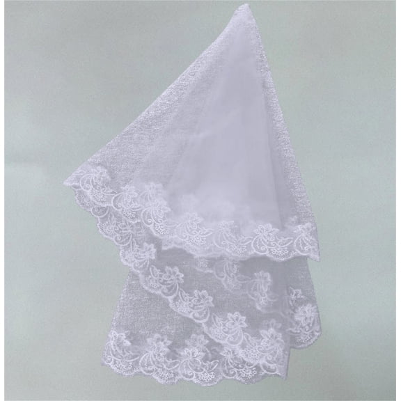 Single Layer Lace Wedding Veil, Bridal Veil with Satin Edge, Soft Tulle Veil for Wedding, Bridal Shower, Hen Party, Halloween Costume and Photoshoot Prop-Beige