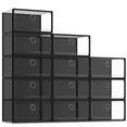 thumbnail image 4 of See Spring 12-Compartment Stackable Organizer Shoe Racks, 12 Pack, Black, 4 of 7