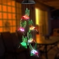 thumbnail image 7 of Morttic LED Solar Hummingbird Wind Chime, Changing Color Waterproof Six Hummingbird Wind Chimes for Home Party Night Garden Decoration，Green Hummingbird, 7 of 7