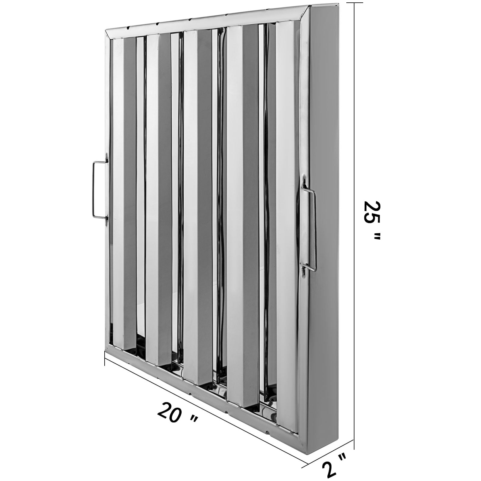 Vevor Hood Filters, 19.5w x 24.5h inch, 430 Stainless Steel, 4 Grooves Commercial Hood Filters, Commercial Kitchen Range Hood Filter,