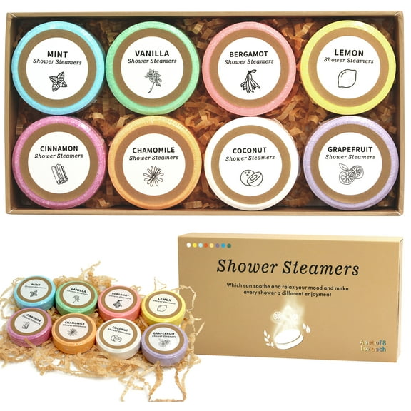 Shower Steamers Aromatherapy - 8 Pcs Shower Bombs with Essential Oil for Home SPA, Self-Care Relaxation, Valentines Day Gifts for Men Women, for Birthday Gift