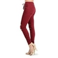 thumbnail image 3 of G-Style USA Women's Biker Style Ripped Zip Rider Jogger Pants RJJ777 - Burgundy - Large, 3 of 4