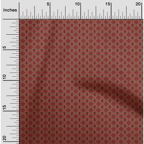 oneOone Organic Cotton Poplin Twill Fabric Diamond Geometric Decor Fabric Printed BTY 42 Inches Wide