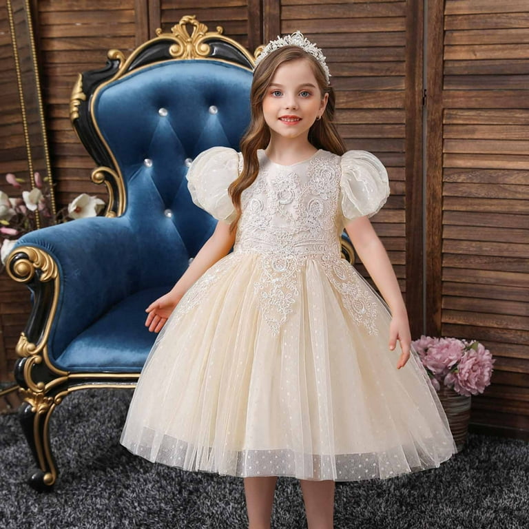 beige toddler dress Cute Bow Baby Dress – 100% Cotton (Beige) – APAMAH main image 0