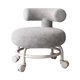 thumbnail image 1 of Silla giratoria y móvil, asiento bajo con ruedas, taburete resistente con asiento acolchado. Gris, 1 of 9