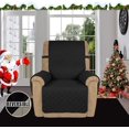 thumbnail image 2 of Recliner Sofa Slipcover, Reversible Sofa Cover, Furniture Protector With Elastic Straps(black/beige), 2 of 5