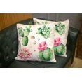 thumbnail image 5 of Set of 2 Watercolor Succulents Plantspebble Stonescactushandpainted Iclipart Isolated Throw Pillow Covers 18X18 Inch Decorative Pillow Cases for Couch Bedroom Living Room, 5 of 6