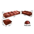 thumbnail image 6 of bokifol 3Pcs Sectional Sofa for Living Room,Sectional Cloud Couch（4 Seat）and Loveseat Sets with Ottoman,Living Room Furniture Set,Orange, 6 of 7