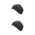 thumbnail image 1 of Qarigey Sombreros de invierno con forro de satén para mujer, diseño elástico, regalos transpirables elásticos a la moda, suministros de negro 2Conjunto, 1 of 6