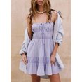 thumbnail image 3 of Musuos Women Backless Casual Summer Dress Solid Color Sleeveless Ruffled Party Dress for Cocktail Beach Club Streetwear, 3 of 6