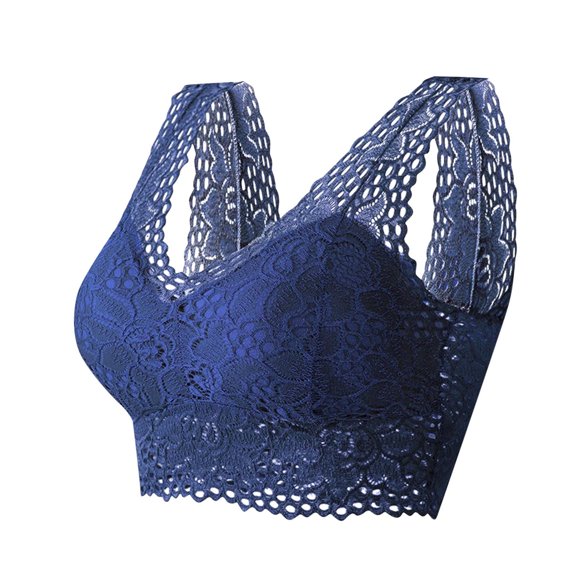 EOYWHK Daisy Bras for Older Women 's Large Lace Sexy Beauty Back Wrapped Chest Strap Tank Top Wide Shoulder Straps Comfortable Bottom With Bra Pads Underwear
