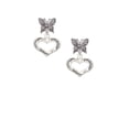 thumbnail image 2 of Delight Jewelry Silvertone Heart with 3 AB Crystals - Stronger Braver Smarter Silvertone Antiqued Butterfly Post Earrings, 2 of 4