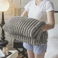 thumbnail image 2 of Double Layer Raschel Blanket Soft Cozy Plush Blanket For Beds Sofas And Other Scenes Decorative and Giftable Striped Blankets, 2 of 5
