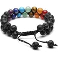 thumbnail image 4 of Pulsera de cuentas de chakras, pulsera de cristal curativa de los 7 chakras, pulsera de cuentas de piedra de yoga, pulsera de meditación, relajación y ansiedad., 4 of 5