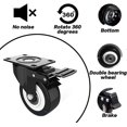 thumbnail image 3 of Set of 4 50mm Casters with Brake, 4 pcs Swivel Casters for Furniture/Transport, Furniture Casters, Heavy Duty Caster with Total Load Capacity 200KG, 3 of 5