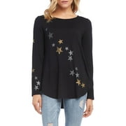 Karen Kane Women's Star Print Tee Black Size Large