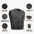 thumbnail image 3 of Men's Leather Motorcycle Vest – Club Style Biker Vest with Breathable Panels and Multiple Pockets, 3 of 3