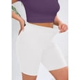 thumbnail image 2 of SHOWMALL Plus Biker Shorts for Women High Waist 8" Tummy Control Soft Athletic Yoga Workout Running Gym Shorts White 2X, 2 of 10
