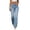 a01Sky Blue, variant on Yyeselk Women's High Rise Wide Leg Baggy Stretchy Flare Jeans Elastic Waist Button Washed Streetwear Denim Trousers with Pockets Sky Blue XXS