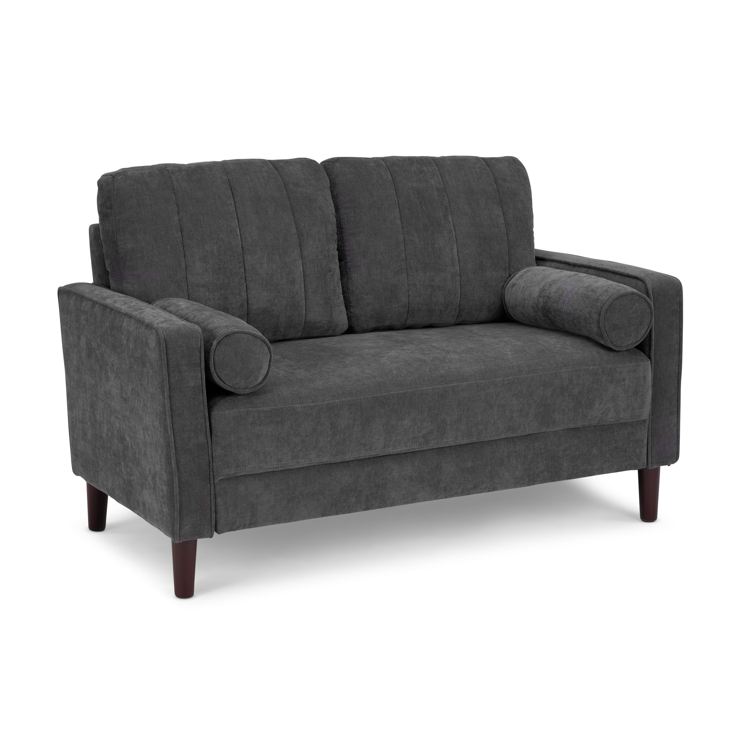 Bush Home Max 54W Loveseat in Iron Gray Chenille Fabric