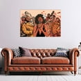 thumbnail image 2 of African jazz band on a colorful background performing 24x16in canvas wall art stretched on wood frame, 2 of 7