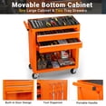 thumbnail image 5 of 8-Drawer Rolling Tool Chest and Cabinet, Stainless Steel Tool Box with Brake Wheels and 8 Drawers, Orange Detachable Tool Cart, Orange, 5 of 7