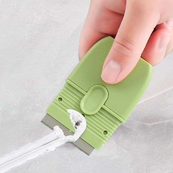 Vrorvz Spatule Détachante pour Grattoir à Glace de Cuisine Outil de Dégivrage pour Réfrigérateur Nettoyeur de Hotte en Acier Inoxydable Prise Ergonomique Nettoyage Multi-Efficaces