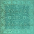 thumbnail image 1 of Ahgly Company Indoor Square Oriental Turquoise Blue Industrial Area Rugs, 5' Square, 1 of 4